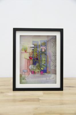 壁飾り　VITREOGRAPHY　Goat　on　Balcony